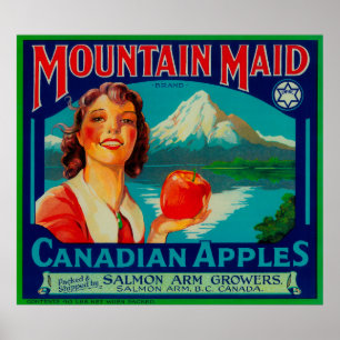 Mountain Maid Apple LabelCanada Poster
