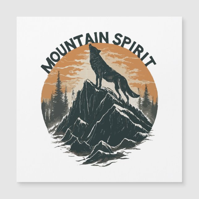 Mountain Majesty Wolf Howling on the Peak (Front)