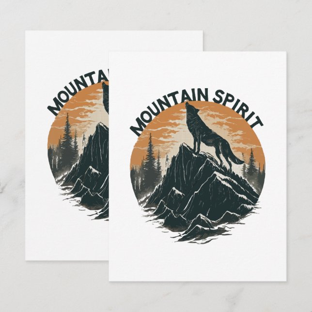Mountain Majesty Wolf Howling on the Peak Card (Front/Back)
