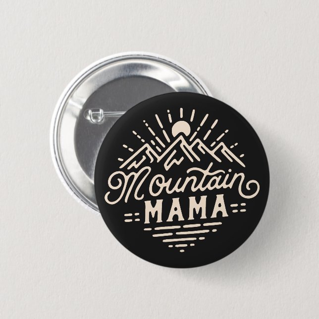 Mountain mama 6 cm round badge (Front & Back)