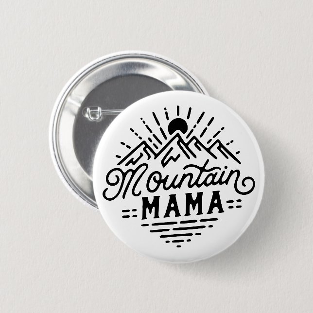 Mountain mama 6 cm round badge (Front & Back)