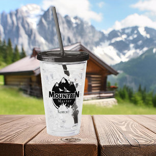 Mountain master, personalised hiker/biker acrylic tumbler