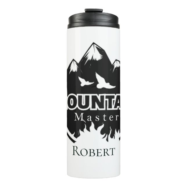 Mountain master, personalised hiker/biker  thermal tumbler (Front)