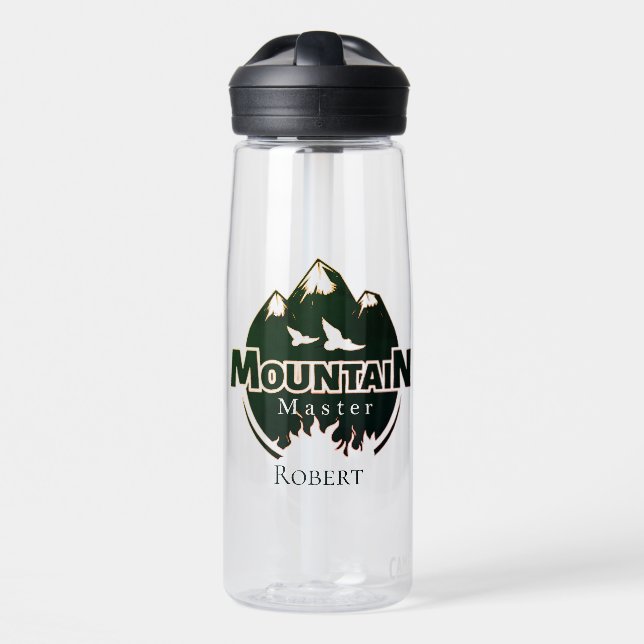 Mountain master, personalised hiker/biker water bottle (Front)