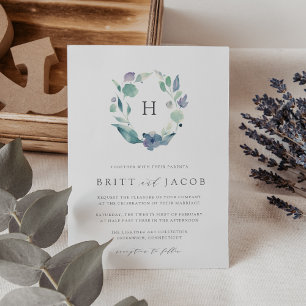 Mountain Meadow   Floral Monogram Wedding Invitation