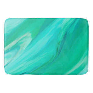 Mountain Meadow Green Abstract Bath Mat