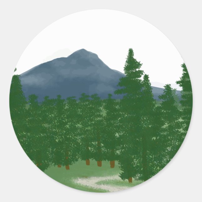 Mountain Meadow Trail Classic Round Sticker (Front)