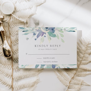 Mountain Meadow   Watercolor Botanical Floral RSVP Card