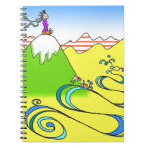 Mountain Meditation Cartoon Spiral Notebook