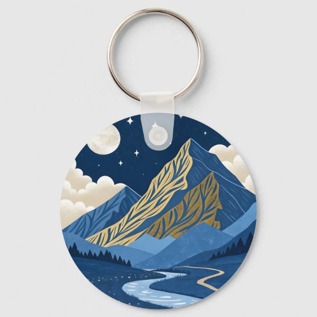 Mountain Moon Light Key Ring (Front)