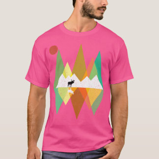 Mountain Moose Retro 	 Vintage Hiking Camping Tshi T-Shirt