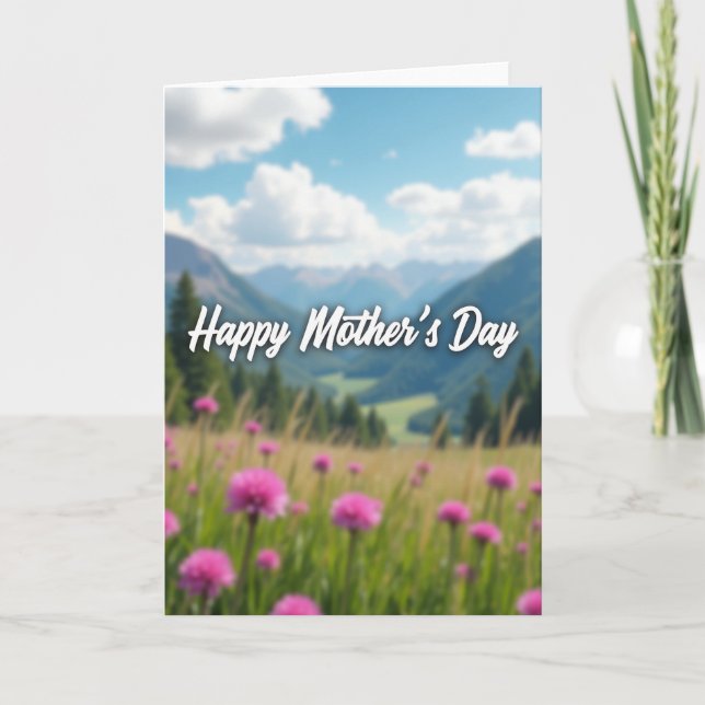 Mountain Mothers Day Meadow Card (Front)
