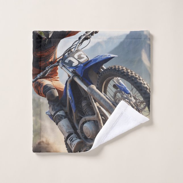 Mountain Motocross Racing Bath Towel Set (Wash Cloth)