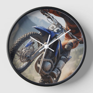 Mountain Motocross Racing Clock