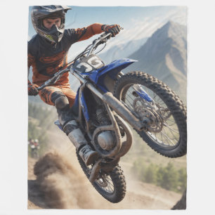 Mountain Motocross Racing Fleece Blanket
