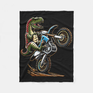 Mountain Motor Biking Dinosaur Motorcycle Sports L Fleece Blanket