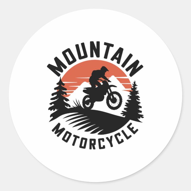 Mountain Motorcycle Classic Round Sticker (Front)