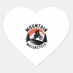 Mountain Motorcycle Heart Sticker