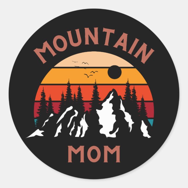 Mountain Mum Classic Round Sticker (Front)