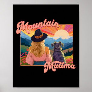Mountain Muttma Boho Dog Hiking Trail Camping Adve Poster