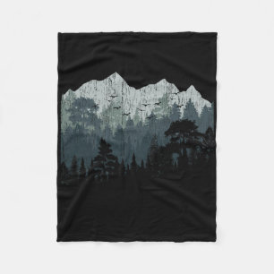 Mountain Nature Hiking Wildlife Trees Outdoor Fore Fleece Blanket