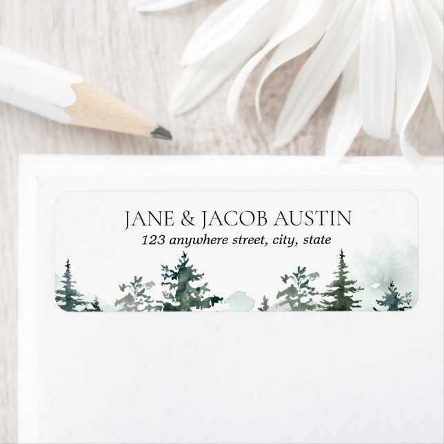 Mountain Nature Pine Tree Landscape Return Address Label (Insitu)