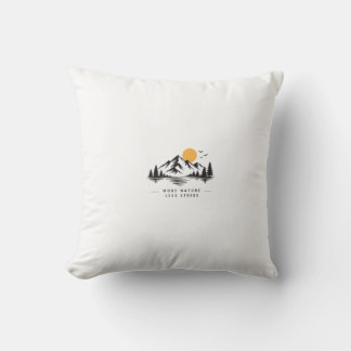 Mountain Nature Throw Pillow - More Nature Less Fi