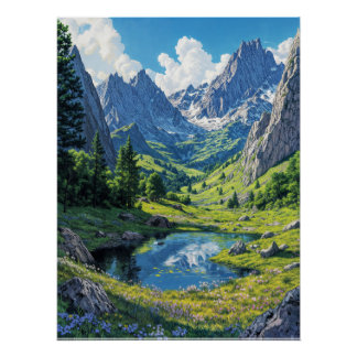 Mountain Oasis Poster