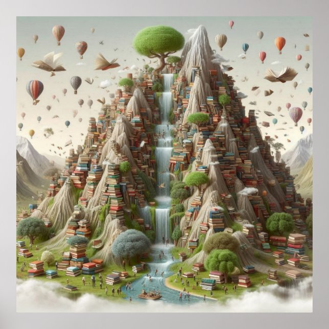 Mountain of Books Poster (Front)
