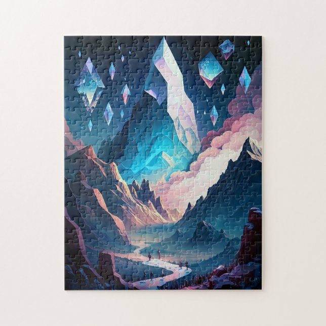 Mountain Of Crystal Fantasy Landscape Jigsaw Puzzl Jigsaw Puzzle (Vertical)