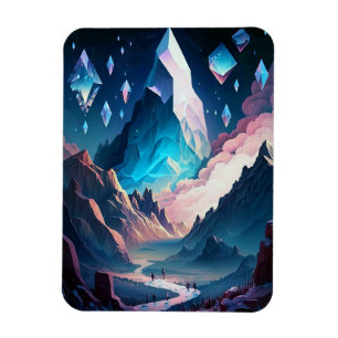 Mountain Of Crystal Fantasy Landscape Magnet