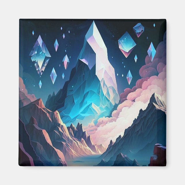 Mountain Of Crystal Fantasy Landscape Magnet (Front)