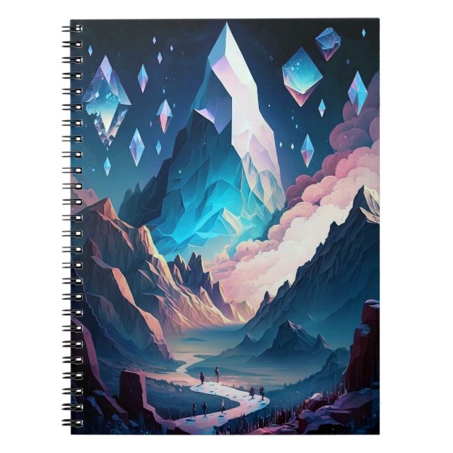 Mountain Of Crystal Fantasy Landscape Notebook (Front)