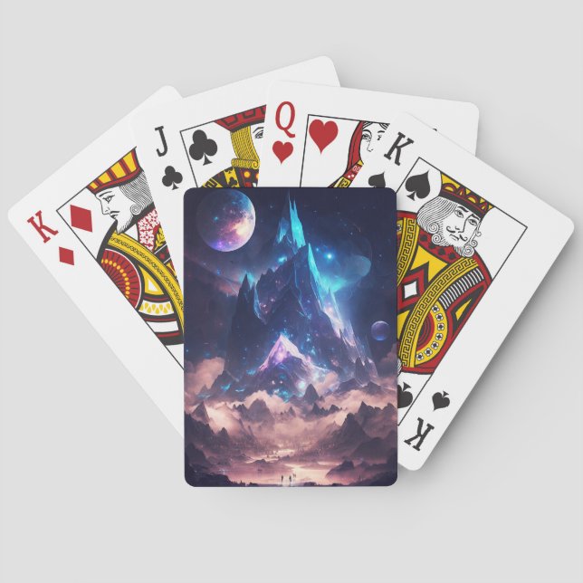 Mountain Of Crystal Fantasy Landscape Playing Cards (Back)