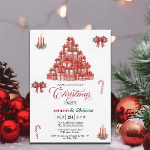 Mountain of Gifts Christmas Party Invitation