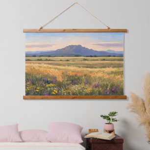 Mountain on the plain hanging tapestry