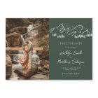 Mountain Outdoor Sage Green Wedding Save The Date