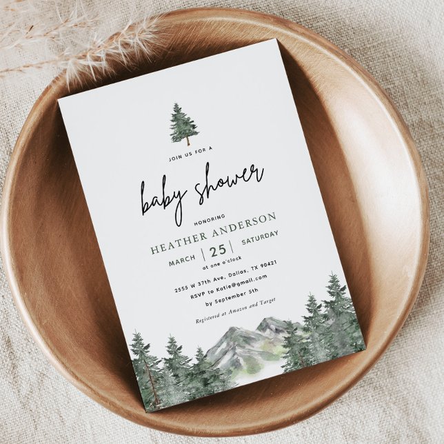 Mountain Outdoor Winter Boy Baby Shower Invitation (Creator Uploaded)