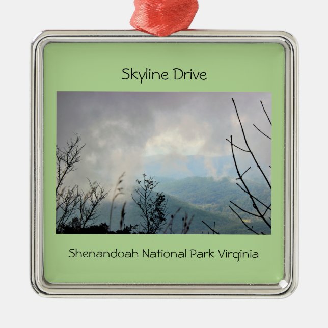Mountain Overlook Skyline Drive Metal Ornament (Front)