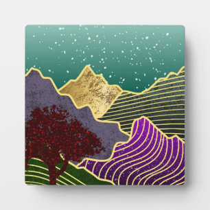 Mountain painting plaque