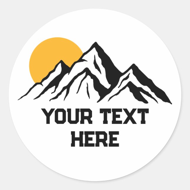 Mountain Painting Wilderness Custom Classic Round Sticker (Front)