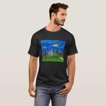 Mountain paragliding art shirt