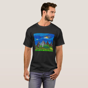 Mountain paragliding art shirt