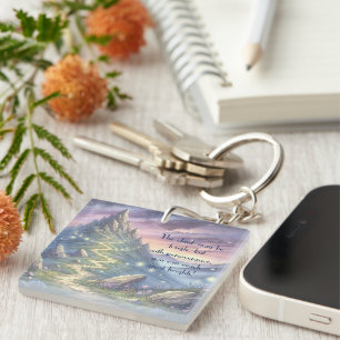 Mountain Path & Quote Key Ring