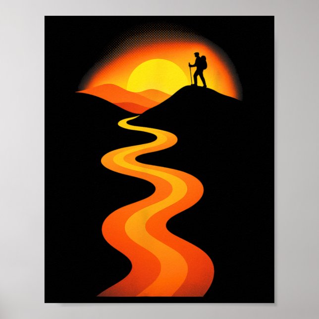 Mountain Path Sunset - Rock Climbing Adventure The Poster (Front)