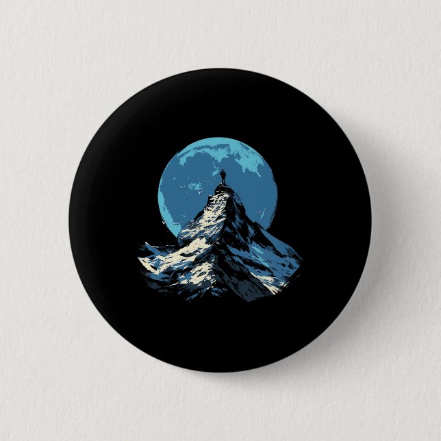 Mountain Peak Adventure Design - Climbing And Hiki 6 Cm Round Badge (Front)