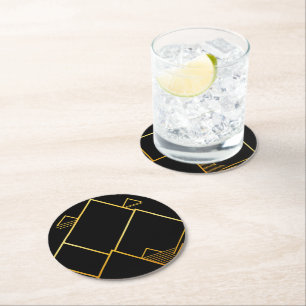 Mountain Peak Minimalism Round Paper Coaster
