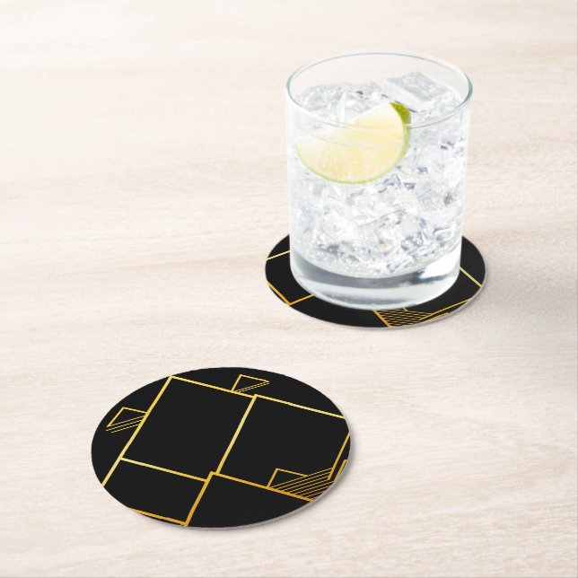 Mountain Peak Minimalism Round Paper Coaster (Insitu)