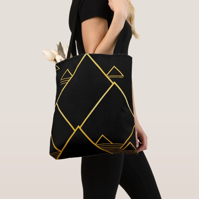 Mountain Peak Minimalism Tote Bag (Close Up)