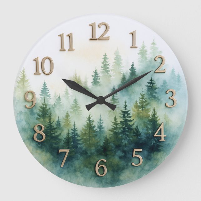 Mountain Peak Wall Clock, Mountain Large Clock (Front)